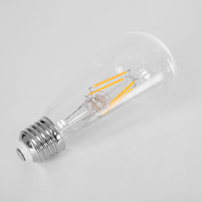 99015 Λάμπα LED Long Filament E27 ST64 Αχλάδι 4W 400lm 360° AC 220-240V IP20 Φ6.4 x Υ14cm Θερμό Λευκό 2700K με Διάφανο Γυαλί Dimmable