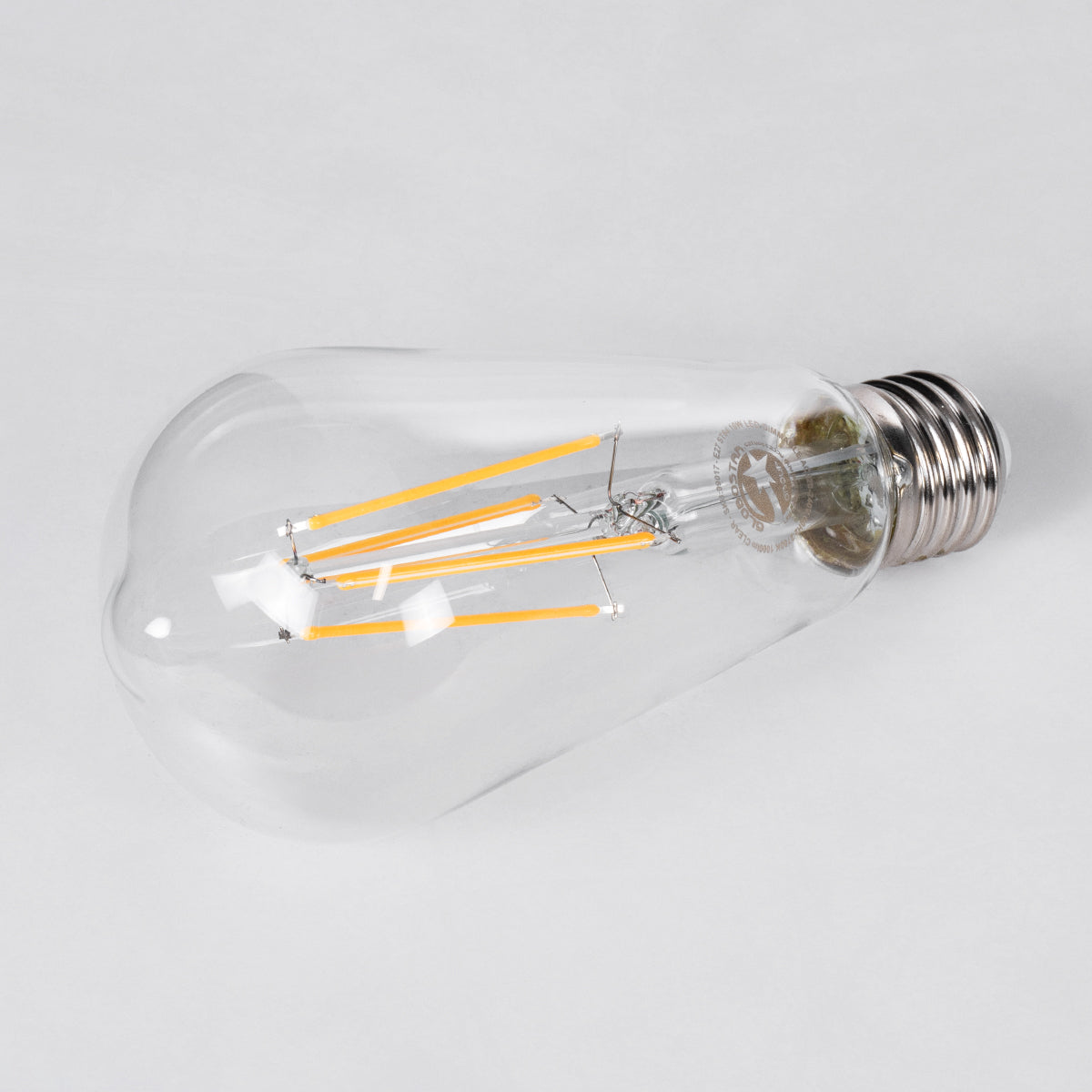 99017 Λάμπα LED Long Filament E27 ST64 Αχλάδι 10W 1000lm 360° AC 220-240V IP20 Φ6.4 x Υ14cm Θερμό Λευκό 2700K με Διάφανο Γυαλί - Dimmable