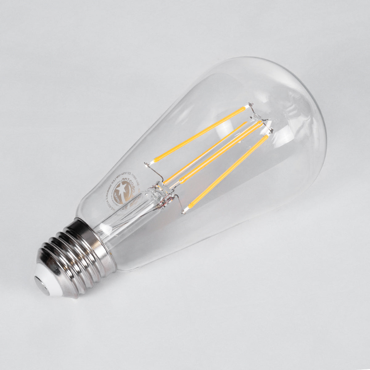 99017 Λάμπα LED Long Filament E27 ST64 Αχλάδι 10W 1000lm 360° AC 220-240V IP20 Φ6.4 x Υ14cm Θερμό Λευκό 2700K με Διάφανο Γυαλί - Dimmable