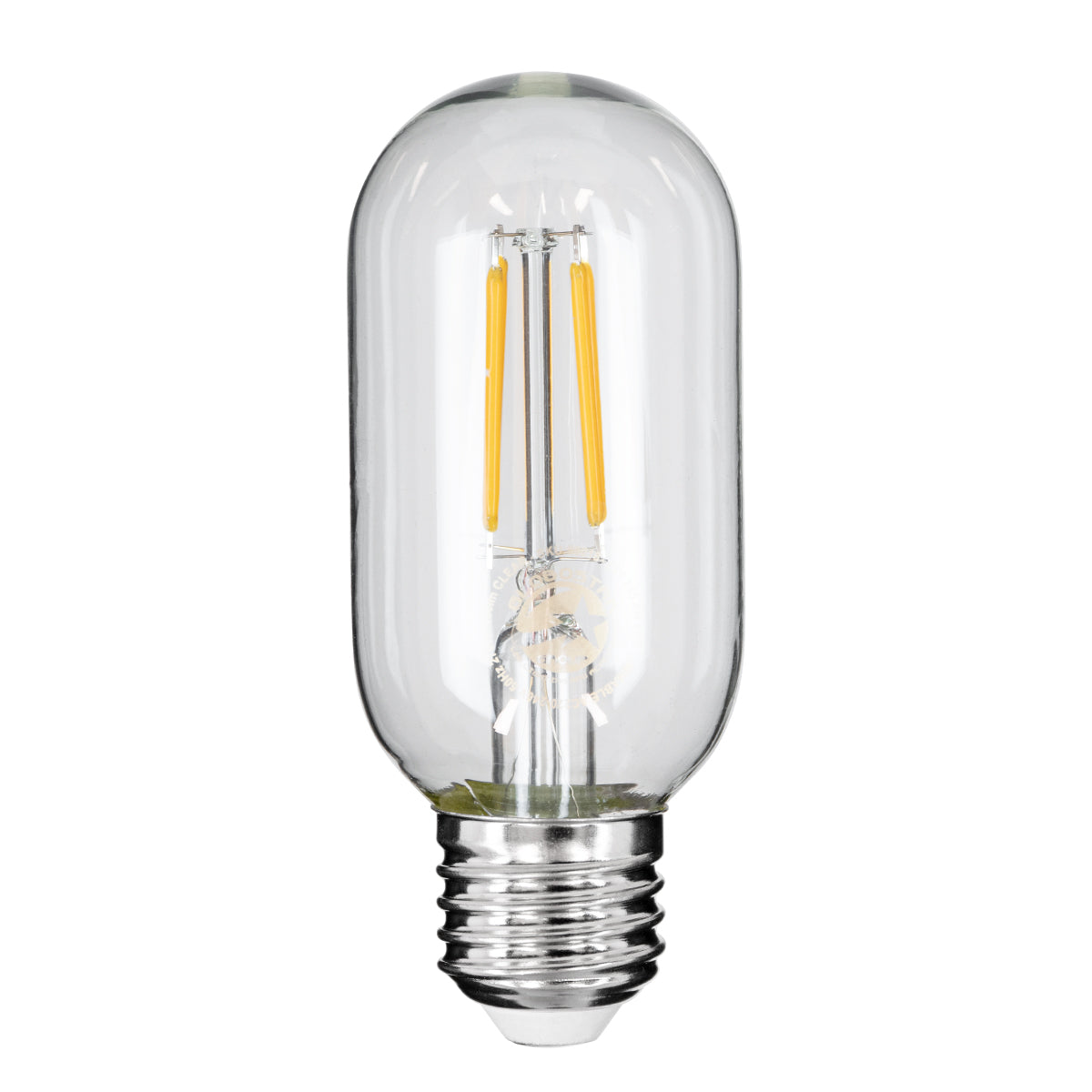 99018 Λάμπα LED Long Filament E27 T45 Σωλήνας 4W 400lm 360° AC 220-240V IP20 Φ4.5 x Υ11cm Θερμό Λευκό 2700K με Διάφανο Γυαλί - Dimmable