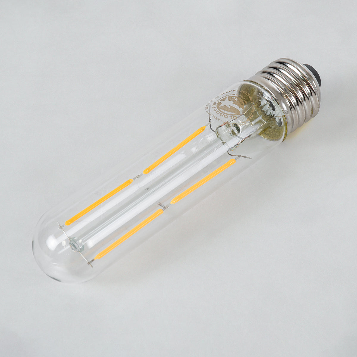 99019 Λάμπα LED Long Filament E27 T30 Σωλήνας 4W 400lm 360° AC 220-240V IP20 Φ3 x Υ13.5cm Θερμό Λευκό 2700K με Διάφανο Γυαλί - Dimmable