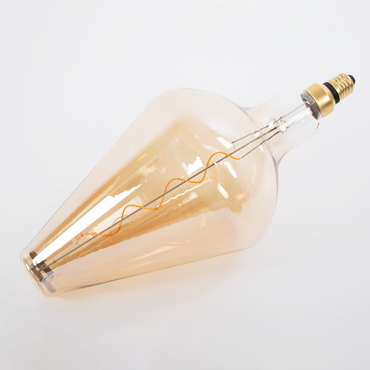 99022 Λάμπα LED Soft S Spiral Filament E27 BA200 ROCKET Γλόμπος 6W 420lm 360° AC 220-240V IP20 Φ20 x Υ41.5cm Ultra Θερμό Λευκό 2200K με Μελί Γυαλί - Dimmable