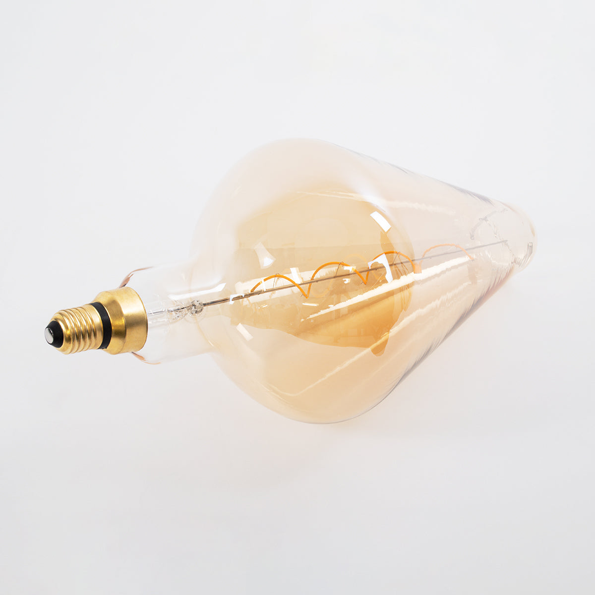 99022 Λάμπα LED Soft S Spiral Filament E27 BA200 ROCKET Γλόμπος 6W 420lm 360° AC 220-240V IP20 Φ20 x Υ41.5cm Ultra Θερμό Λευκό 2200K με Μελί Γυαλί - Dimmable