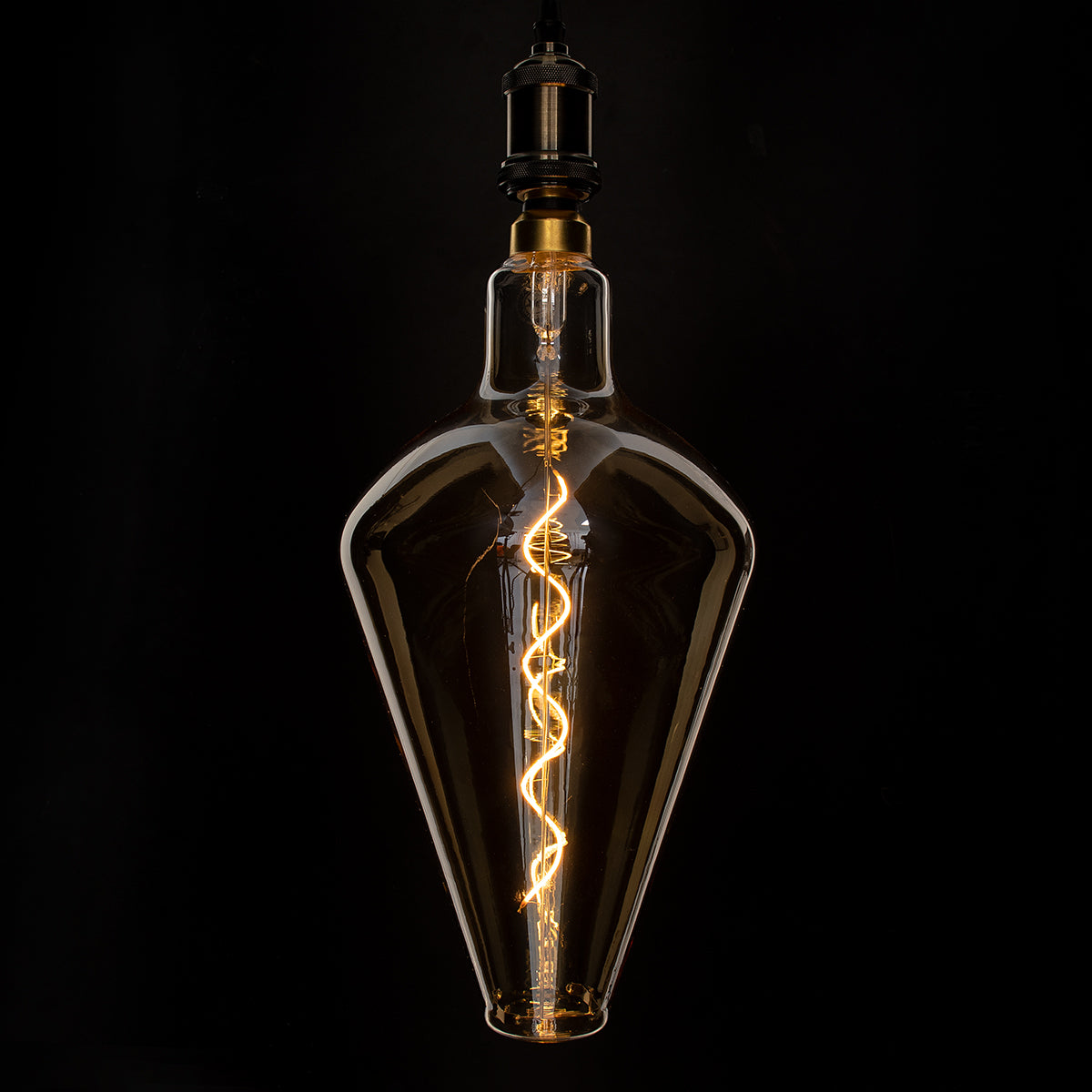 99022 Λάμπα LED Soft S Spiral Filament E27 BA200 ROCKET Γλόμπος 6W 420lm 360° AC 220-240V IP20 Φ20 x Υ41.5cm Ultra Θερμό Λευκό 2200K με Μελί Γυαλί - Dimmable