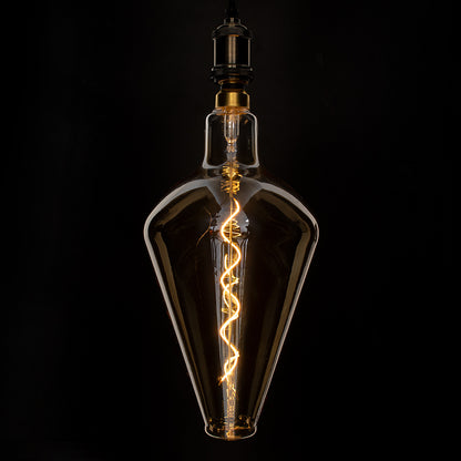 99022 Λάμπα LED Soft S Spiral Filament E27 BA200 ROCKET Γλόμπος 6W 420lm 360° AC 220-240V IP20 Φ20 x Υ41.5cm Ultra Θερμό Λευκό 2200K με Μελί Γυαλί - Dimmable