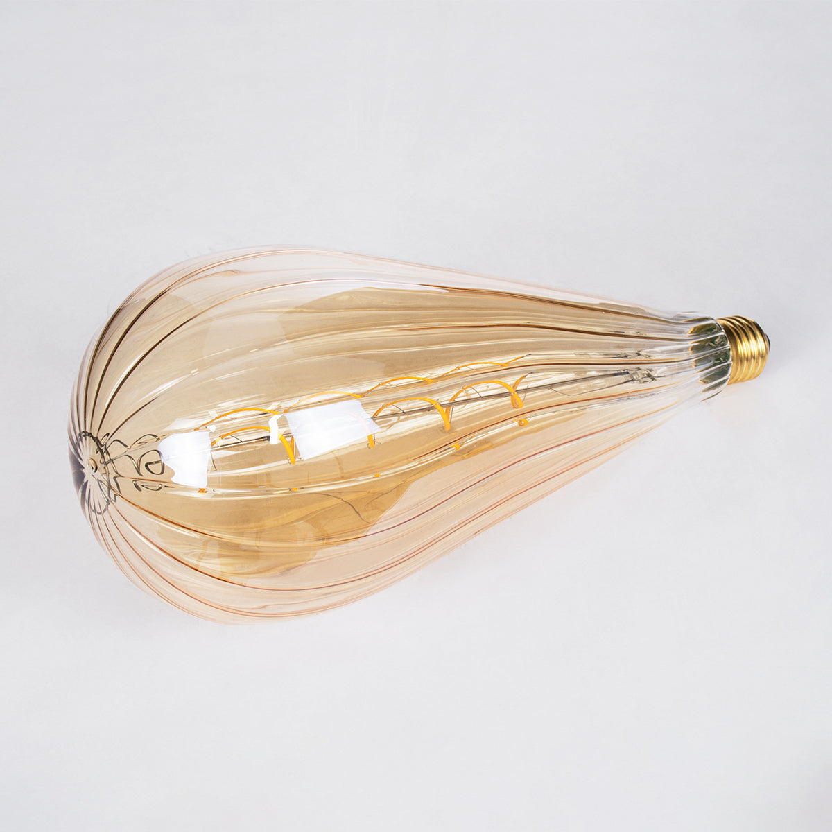 99024 Λάμπα LED Soft S Spiral Filament E27 OT120 ZEPPELIN Γλόμπος 6W 420lm 360° AC 220-240V IP20 Φ12 x Υ46cm Ultra Θερμό Λευκό 2200K με Μελί Γυαλί - Dimmable