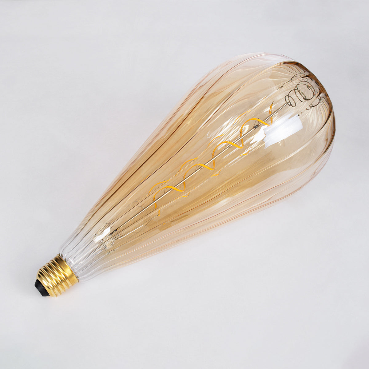 99024 Λάμπα LED Soft S Spiral Filament E27 OT120 ZEPPELIN Γλόμπος 6W 420lm 360° AC 220-240V IP20 Φ12 x Υ46cm Ultra Θερμό Λευκό 2200K με Μελί Γυαλί - Dimmable