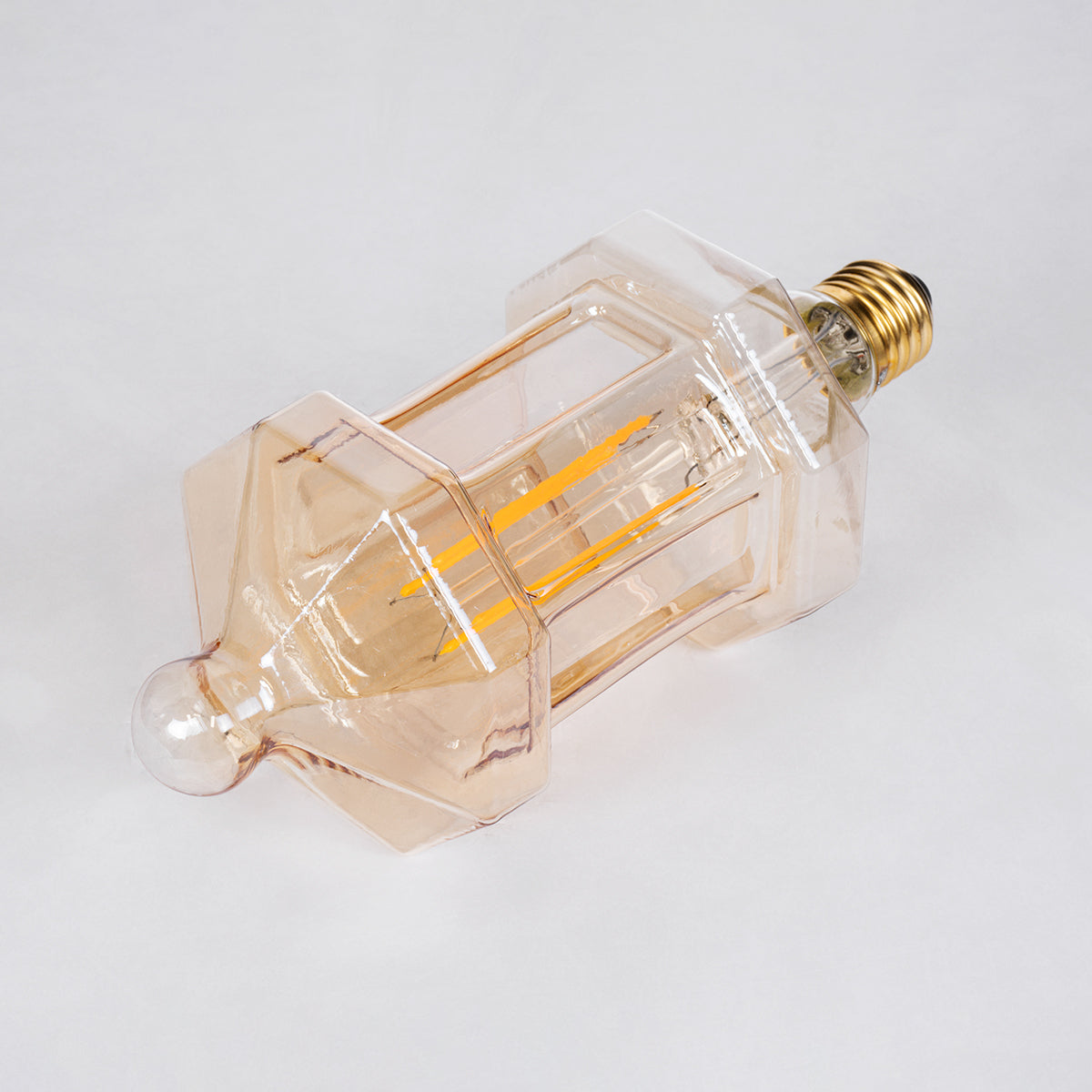 99026 Λάμπα LED Long Filament E27 FT95 LANTERN Γλόμπος 8W 650lm 360° AC 220-240V IP20 Φ9.5 x Υ21.5cm Ultra Θερμό Λευκό 2200K με Μελί Γυαλί - Dimmable