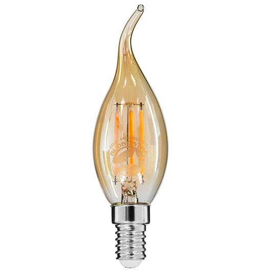 99032 Λάμπα E14 C35T Κεράκι LED FILAMENT 4W 420 lm 320° AC 85-265V Φλόγα Flame Edison Retro με Μελί Γυαλί Ultra Θερμό Λευκό 2200 K Dimmable