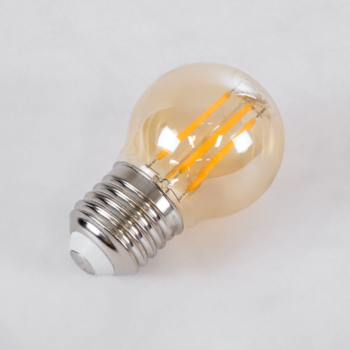 99034 Λάμπα LED Long Filament E27 G45 Γλομπάκι 4W 350lm 360° AC 220-240V IP20 Φ4.5 x Υ7.5cm Ultra Θερμό Λευκό 2200K με Μελί Γυαλί - Dimmable