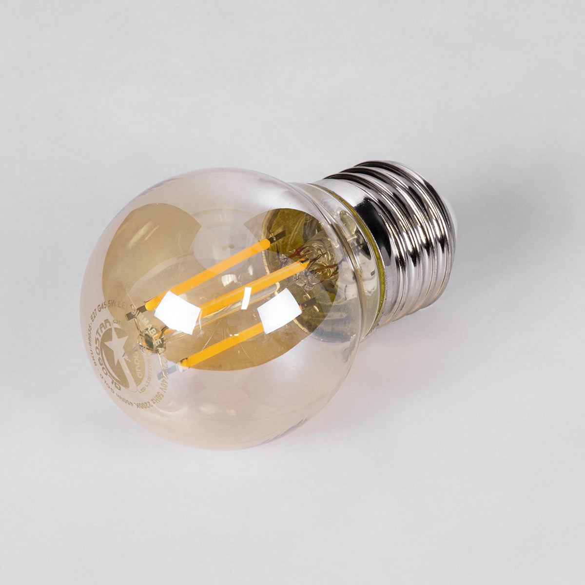 99035 Λάμπα LED Long Filament E27 G45 Γλομπάκι 5W 450lm 360° AC 220-240V IP20 Φ4.5 x Υ7.5cm Ultra Θερμό Λευκό 2200K με Μελί Γυαλί - Dimmable