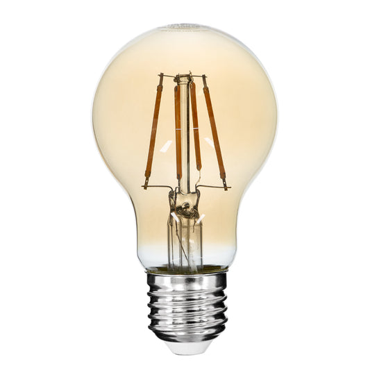 99036 LED Long Filament Bulb E27 A60 Globe 6W 550lm 360° AC 220-240V IP20 D6 x H10.5cm Ultra Θερμό Λευκό 2200K με Μελί Γυαλί - Dimmable