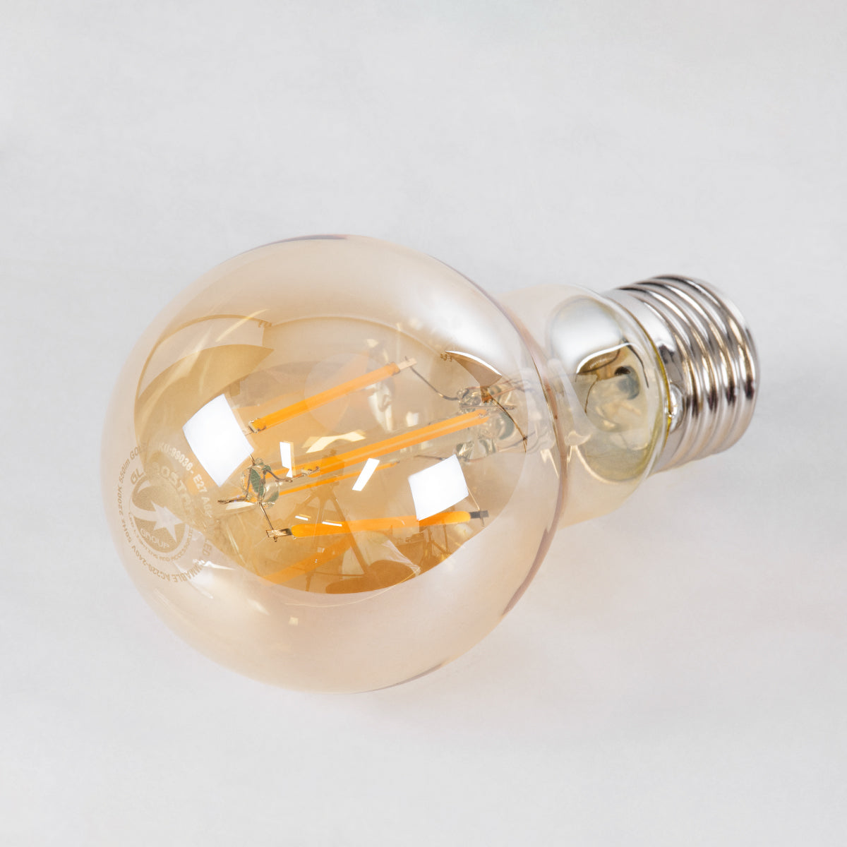 99036 LED Long Filament Bulb E27 A60 Globe 6W 550lm 360° AC 220-240V IP20 D6 x H10.5cm Ultra Θερμό Λευκό 2200K με Μελί Γυαλί - Dimmable