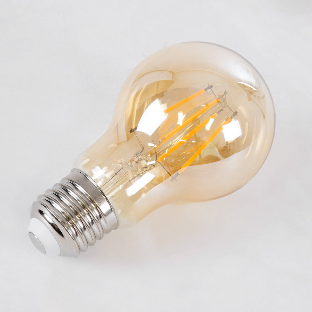 99036 LED Long Filament Bulb E27 A60 Globe 6W 550lm 360° AC 220-240V IP20 D6 x H10.5cm Ultra Θερμό Λευκό 2200K με Μελί Γυαλί - Dimmable