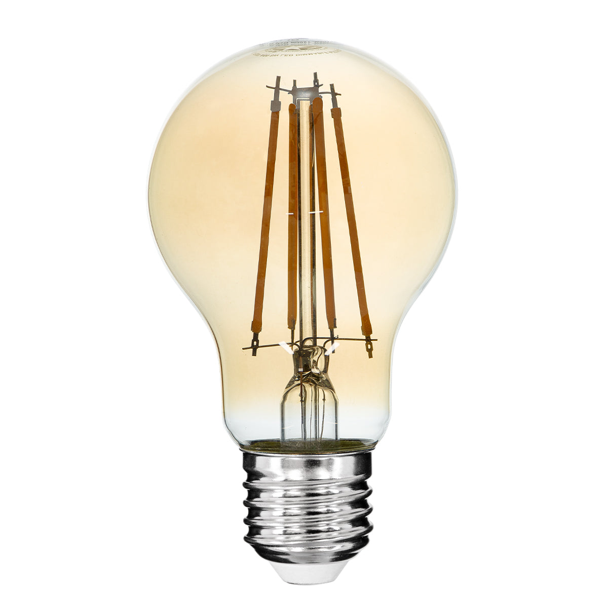 99037 LED Long Filament Bulb E27 A60 Globe 8W 720lm 360° AC 220-240V IP20 D6 x H10.5cm Ultra Θερμό Λευκό 2200K με Μελί Γυαλί - Dimmable