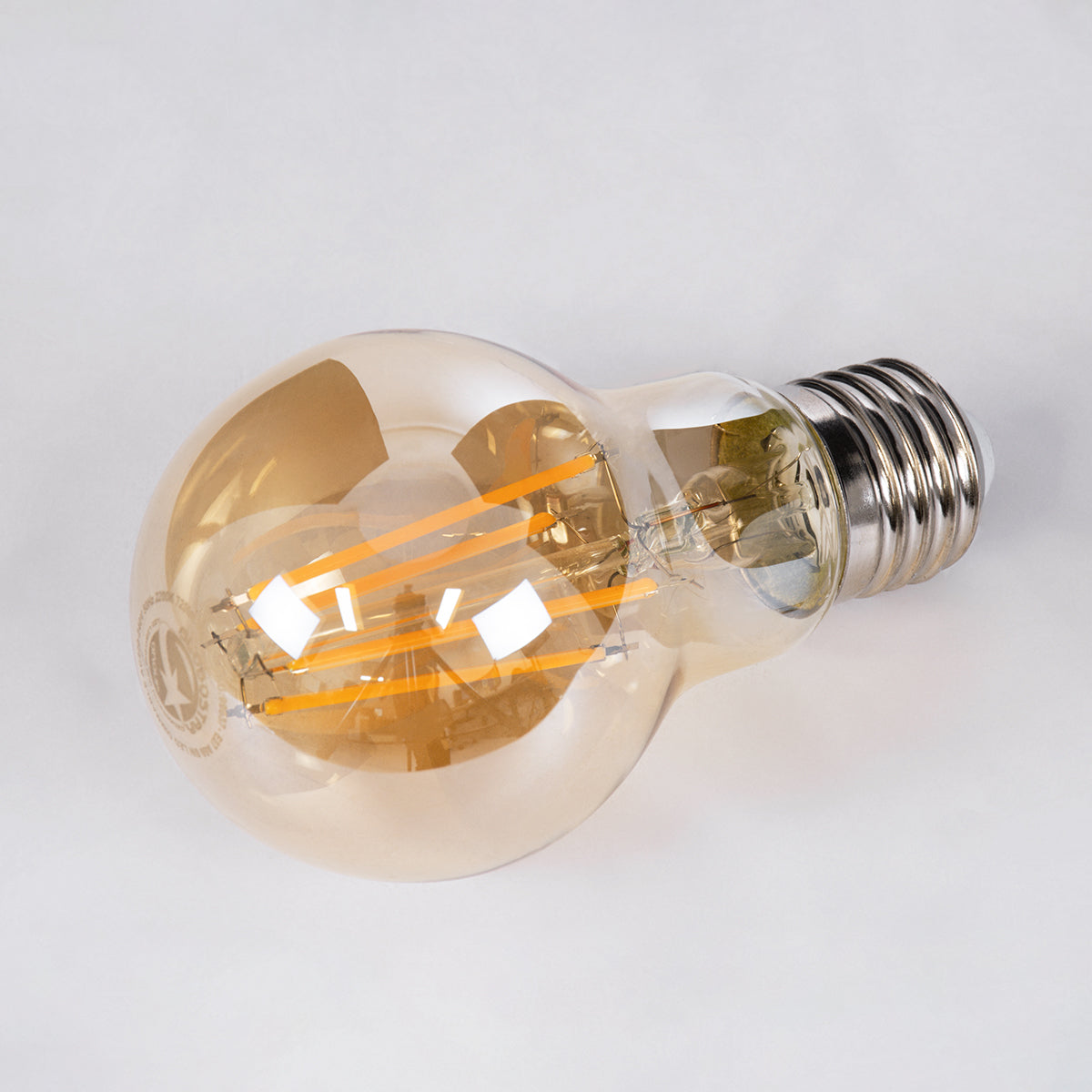 99037 LED Long Filament Bulb E27 A60 Globe 8W 720lm 360° AC 220-240V IP20 D6 x H10.5cm Ultra Θερμό Λευκό 2200K με Μελί Γυαλί - Dimmable