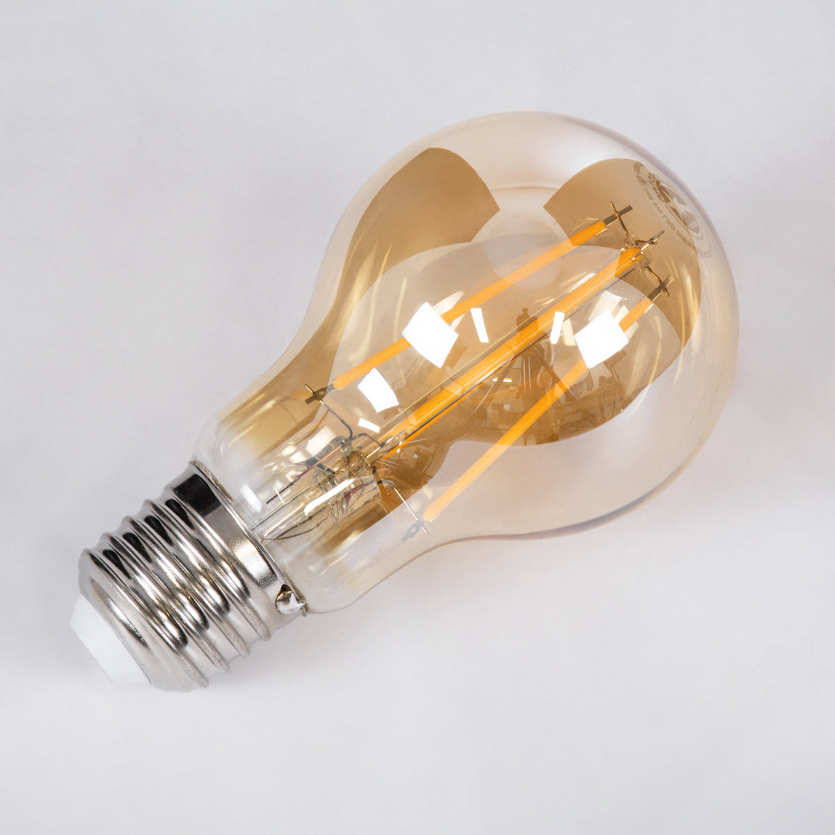 99037 LED Long Filament Bulb E27 A60 Globe 8W 720lm 360° AC 220-240V IP20 D6 x H10.5cm Ultra Θερμό Λευκό 2200K με Μελί Γυαλί - Dimmable