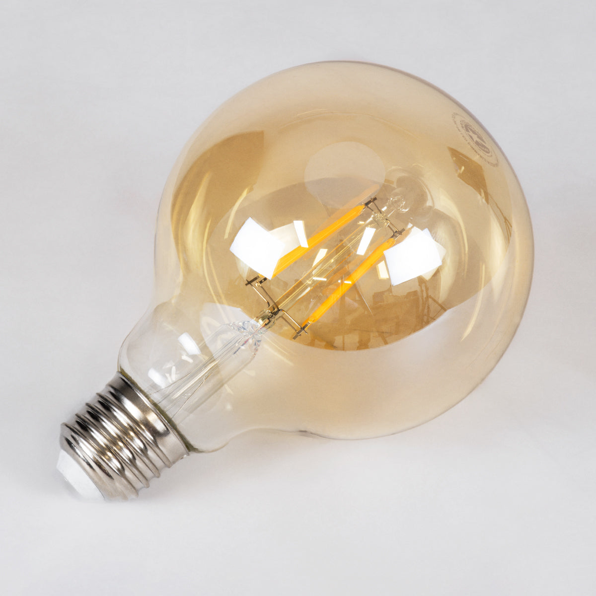 99039 LED Long Filament Bulb E27 G95 Globe 4W 350lm 360° AC 220-240V IP20 D9.5 x H13.5cm Ultra Θερμό Λευκό 2200K με Μελί Γυαλί - Dimmable