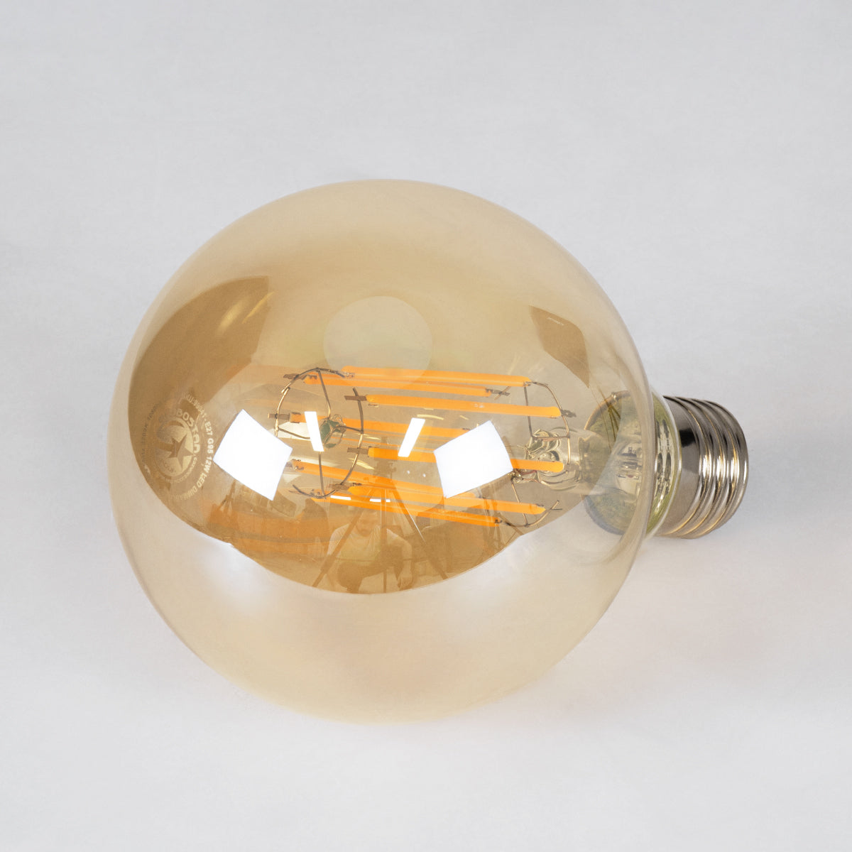 99041 LED Long Filament Bulb E27 G95 Globe 12W 1080lm 360° AC 220-240V IP20 D9.5 x H13.5cm Ultra Θερμό Λευκό 2200K με Μελί Γυαλί - Dimmable