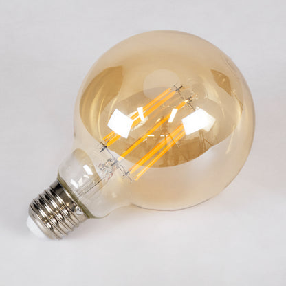 99041 LED Long Filament Bulb E27 G95 Globe 12W 1080lm 360° AC 220-240V IP20 D9.5 x H13.5cm Ultra Θερμό Λευκό 2200K με Μελί Γυαλί - Dimmable