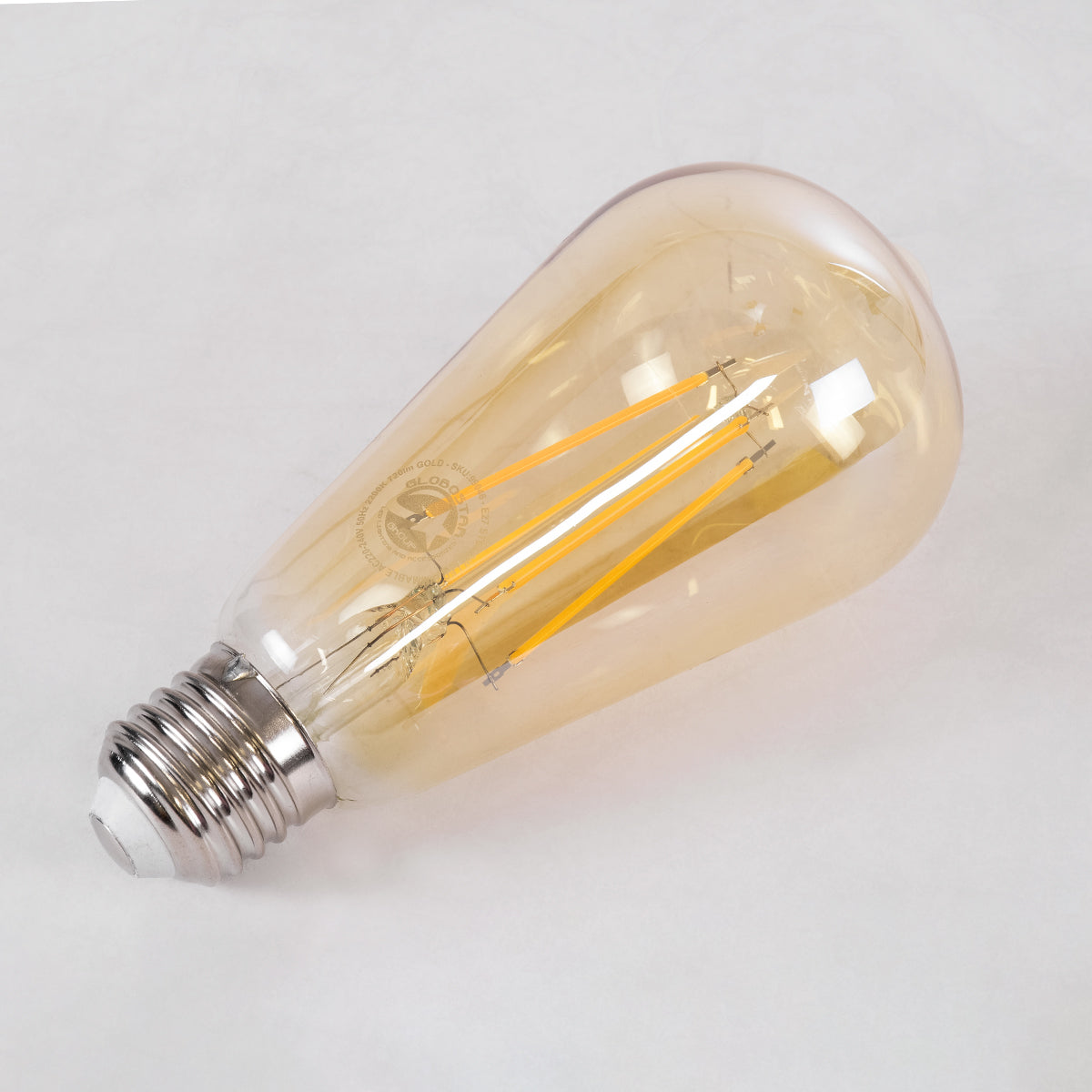 99046 Λάμπα LED Long Filament E27 ST64 Αχλάδι 8W 720lm 360° AC 220-240V IP20 Φ6.4 x Υ14cm Ultra Θερμό Λευκό 2200K με Μελί Γυαλί - Dimmable