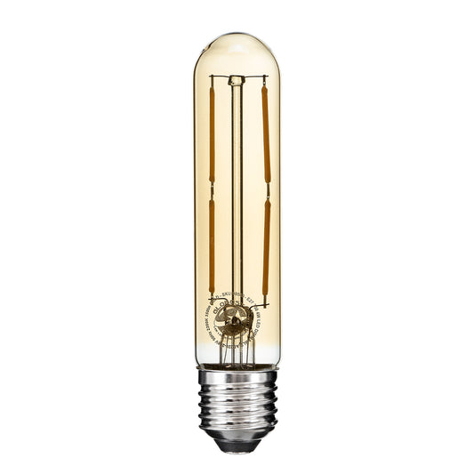 99049 Λάμπα LED Long Filament E27 T30 Σωλήνας 4W 350lm 360° AC 220-240V IP20 Φ3 x Υ13.5cm Ultra Θερμό Λευκό 2200K με Μελί Γυαλί - Dimmable