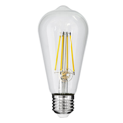 99056 Λάμπα LED Long Filament E27 ST64 Αχλάδι 10W 1100lm 360° AC 220-240V IP20 Φ6.4 x Υ14cm Φυσικό Λευκό 4000K με Διάφανο Γυαλί - Dimmable