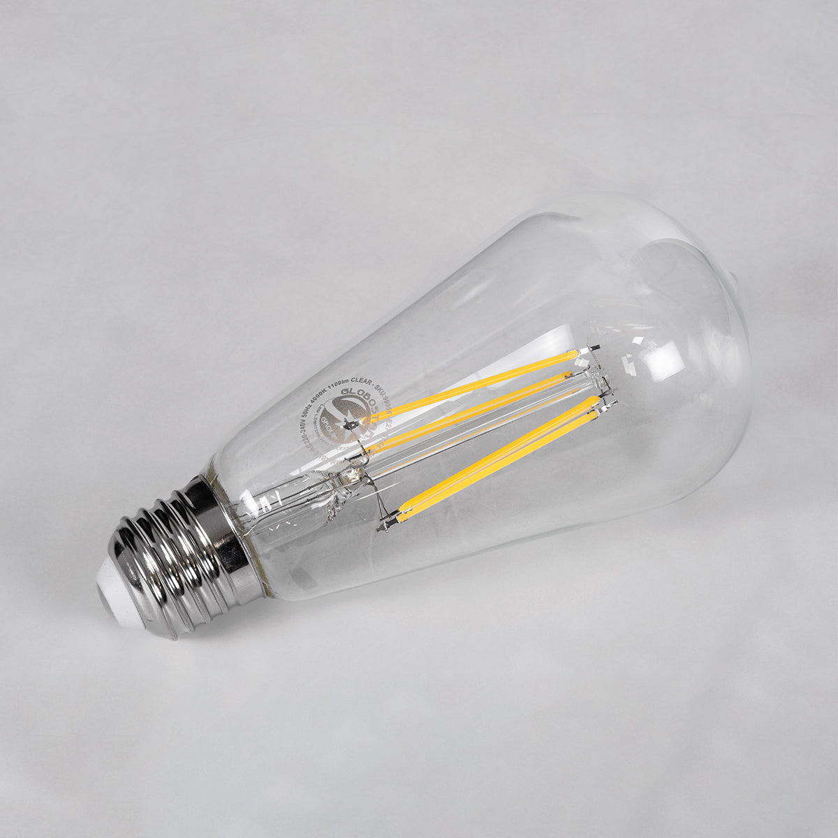 99056 Λάμπα LED Long Filament E27 ST64 Αχλάδι 10W 1100lm 360° AC 220-240V IP20 Φ6.4 x Υ14cm Φυσικό Λευκό 4000K με Διάφανο Γυαλί - Dimmable