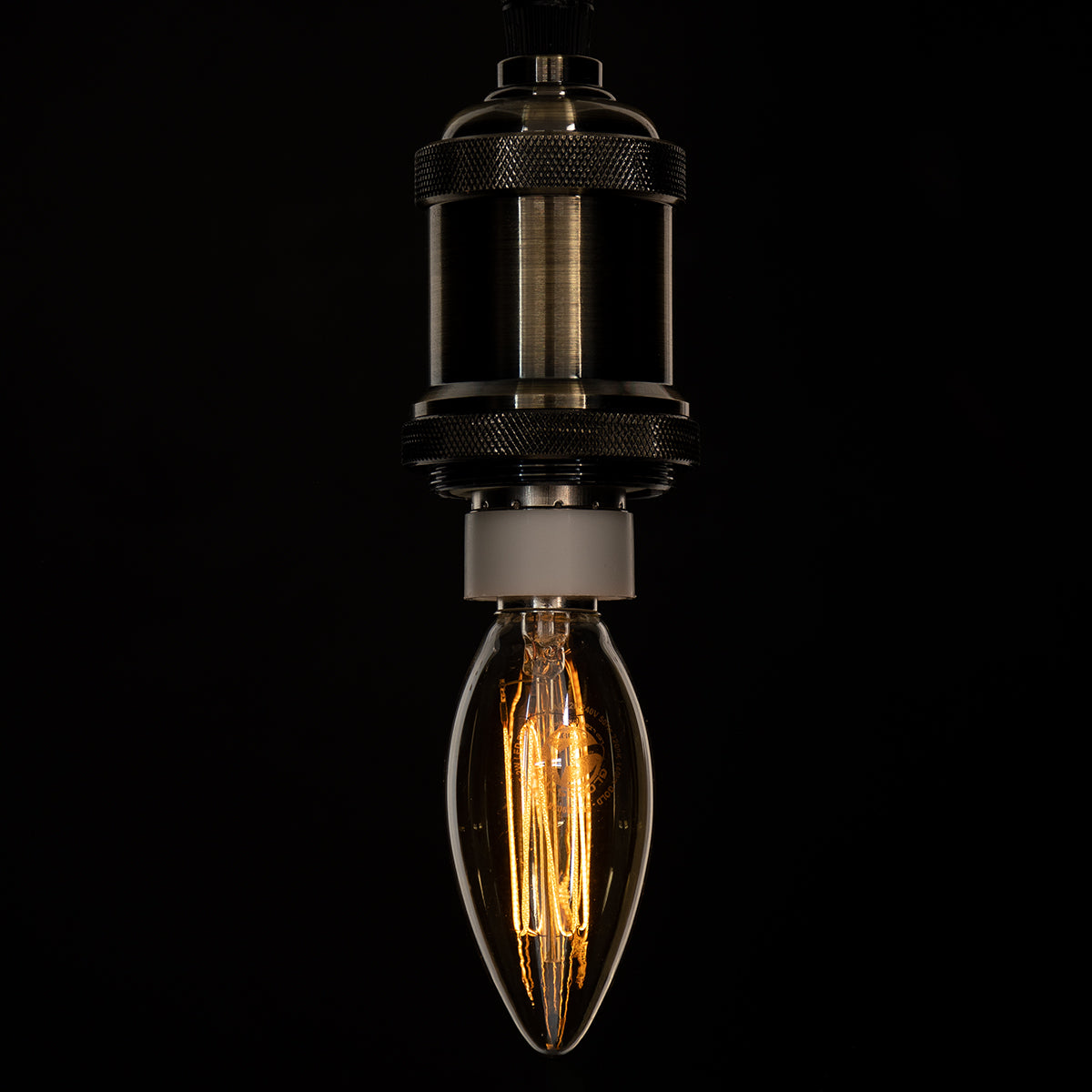 99058 Λάμπα LED Ultra Thin Soft S Spiral Filament E14 C35 Κεράκι 2W 140lm 360° AC 220-240V IP20 Φ3.5 x Υ10.5cm Ultra Θερμό Λευκό 2200K με Μελί Γυαλί - Dimmable