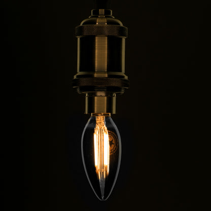 99061 Λάμπα E14 C35 Κεράκι LED FILAMENT 4W 400 lm 320° AC 85-265V Edison Retro με Φιμέ Γυαλί Θερμό Λευκό 2700 K Dimmable