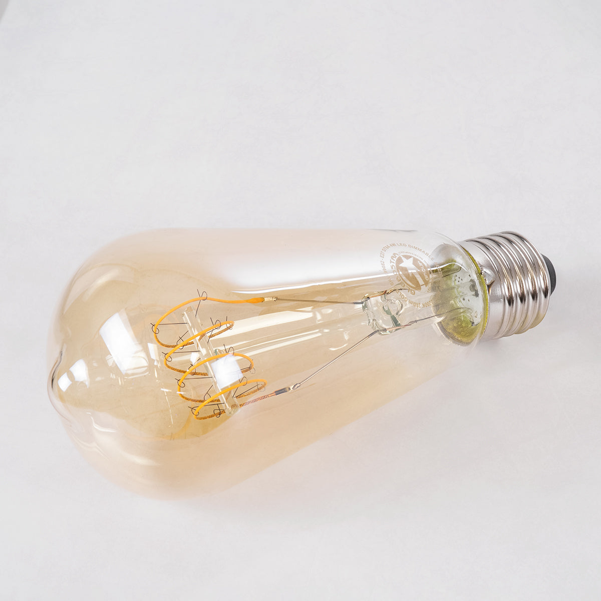 99082 Λάμπα LED Ultra Thin Soft S Spiral Filament E27 ST64 Αχλάδι 4W 280lm 360° AC 220-240V IP20 Φ6.4 x Υ14cm Ultra Θερμό Λευκό 2200K με Μελί Γυαλί - Dimmable