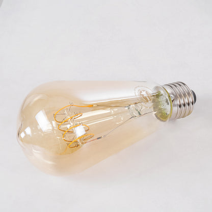 99082 Λάμπα LED Ultra Thin Soft S Spiral Filament E27 ST64 Αχλάδι 4W 280lm 360° AC 220-240V IP20 Φ6.4 x Υ14cm Ultra Θερμό Λευκό 2200K με Μελί Γυαλί - Dimmable