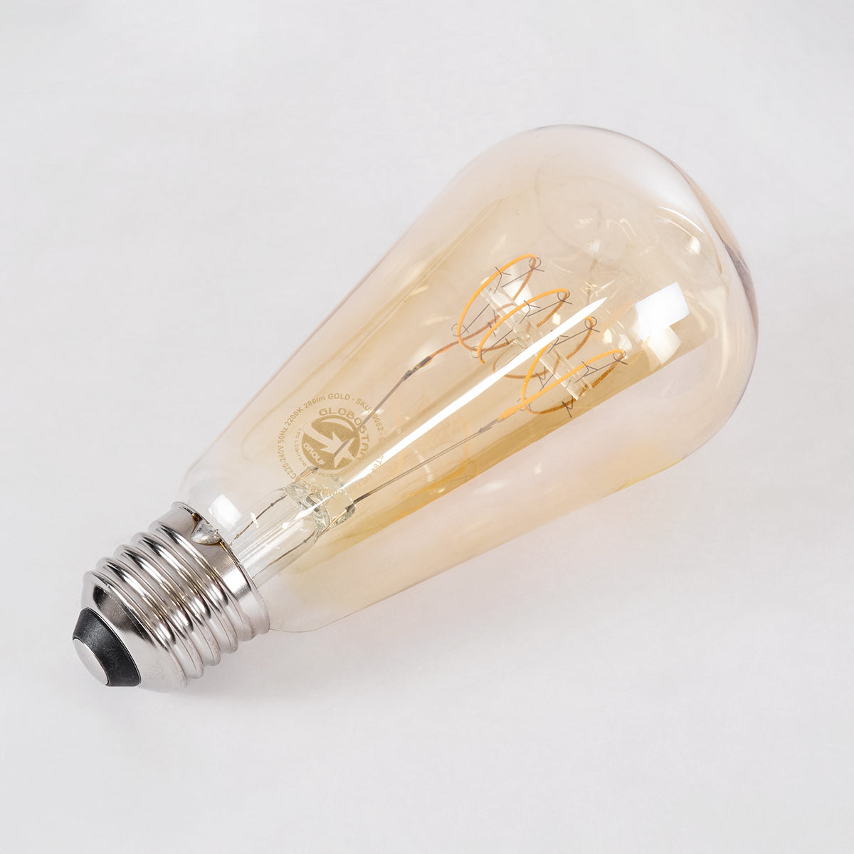 99082 Λάμπα LED Ultra Thin Soft S Spiral Filament E27 ST64 Αχλάδι 4W 280lm 360° AC 220-240V IP20 Φ6.4 x Υ14cm Ultra Θερμό Λευκό 2200K με Μελί Γυαλί - Dimmable