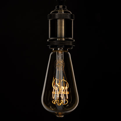 99082 Λάμπα LED Ultra Thin Soft S Spiral Filament E27 ST64 Αχλάδι 4W 280lm 360° AC 220-240V IP20 Φ6.4 x Υ14cm Ultra Θερμό Λευκό 2200K με Μελί Γυαλί - Dimmable