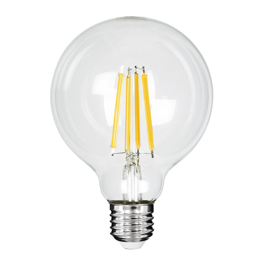 99084 Λάμπα LED Long Filament E27 G95 Γλόμπος 4W 840lm 360° AC 220-240V IP20 Φ9.5 x Υ13.8cm Θερμό Λευκό 2700K με Διάφανο Γυαλί - Pro Series 210lm/W - A Ενεργειακή Κλάση