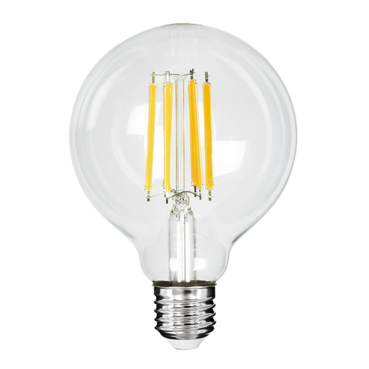 99088 Λάμπα LED Long Filament E27 G95 Γλόμπος 7W 1470lm 360° AC 220-240V IP20 Φ9.5 x Υ13.8cm Θερμό Λευκό 2700K με Διάφανο Γυαλί - Pro Series 210lm/W - A Ενεργειακή Κλάση