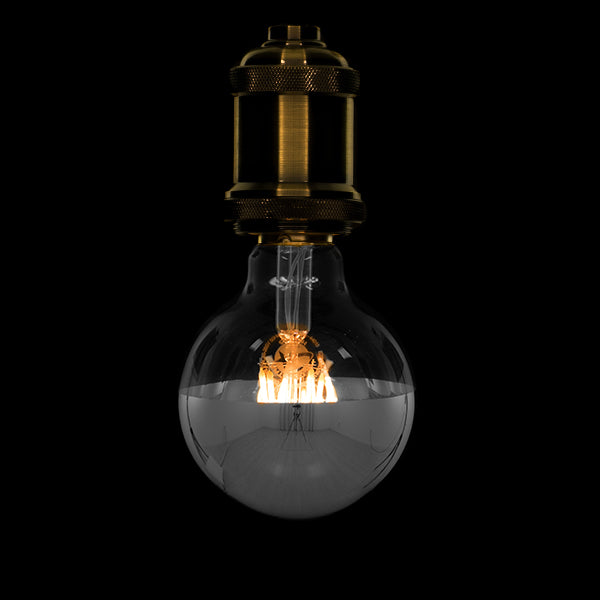 99104 Λάμπα E27 G80 Γλόμπος με Ανεστραμμένο Χρώμιο Καθρέπτη LED FILAMENT 4W 440 lm 320° AC 85-265V Edison Retro με Διάφανο-Χρώμιο Γυαλί Θερμό Λευκό 2700 K Dimmable