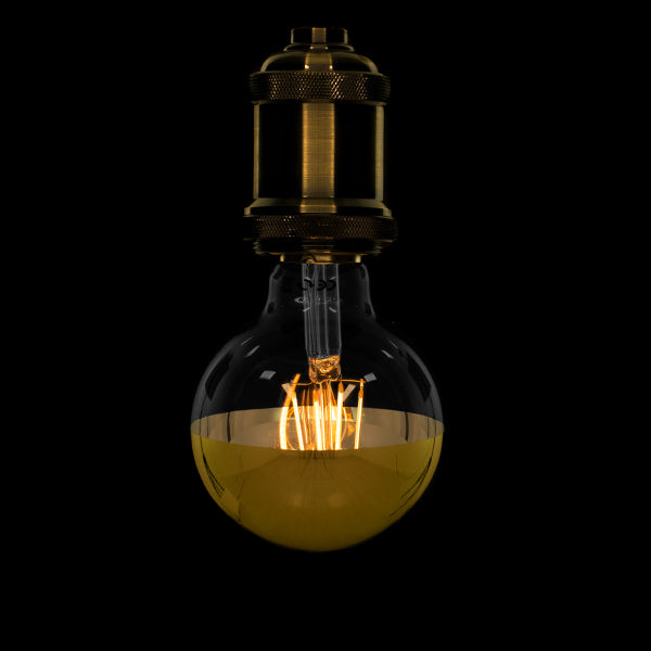 99108 Λάμπα E27 G80 Γλόμπος με Ανεστραμμένο Χρυσό Καθρέπτη LED FILAMENT 4W 400 lm 320° AC 85-265V Edison Retro με Διάφανο-Χρυσό Γυαλί Ultra Θερμό Λευκό 2200 K Dimmable