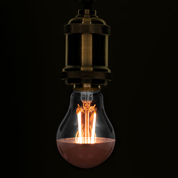 99111 Λάμπα E27 A60 Γλόμπος με Ανεστραμμένο Χάλκινο Καθρέπτη LED FILAMENT 8W 840 lm 320° AC 85-265V Edison Retro με Διάφανο-Χάκλινο Γυαλί Ultra Θερμό Λευκό 2200 K Dimmable