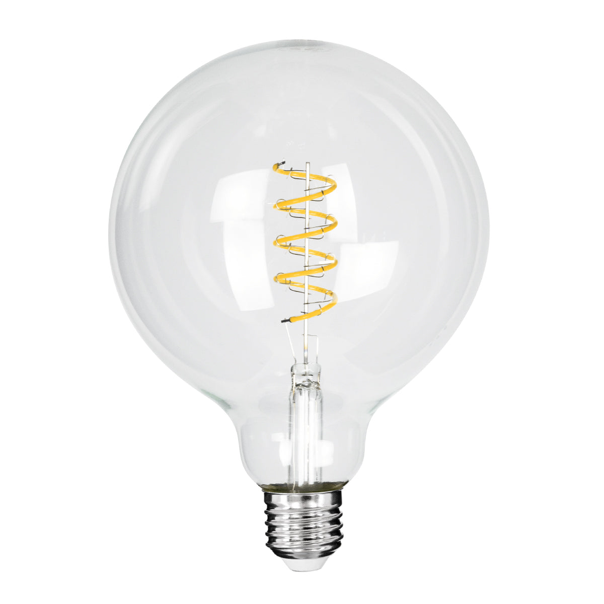 99137 Λάμπα LED Soft S Spiral Filament E27 G125 Γλόμπος 4W 300lm 360° AC 220-240V IP20 Φ12.5 x Υ18cm Θερμό Λευκό 2700K με Διάφανο Γυαλί Dimmable