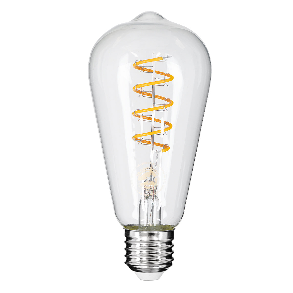 99143 Λάμπα LED Soft S Spiral Filament E27 ST64 Αχλάδι 4W 300lm 360° AC 220-240V IP20 Φ6.4 x Υ14cm Θερμό Λευκό 2700K με Διάφανο Γυαλί - Dimmable