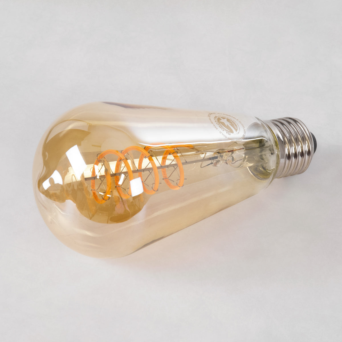 99144 Λάμπα LED Soft S Spiral Filament E27 ST64 Αχλάδι 4W 280lm 360° AC 220-240V IP20 Φ6.4 x Υ14cm Ultra Θερμό Λευκό 2200K με Μελί Γυαλί - Dimmable