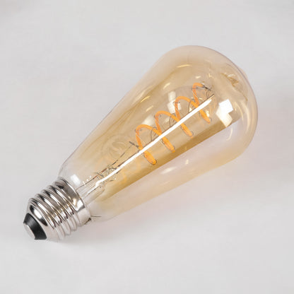 99144 Λάμπα LED Soft S Spiral Filament E27 ST64 Αχλάδι 4W 280lm 360° AC 220-240V IP20 Φ6.4 x Υ14cm Ultra Θερμό Λευκό 2200K με Μελί Γυαλί - Dimmable
