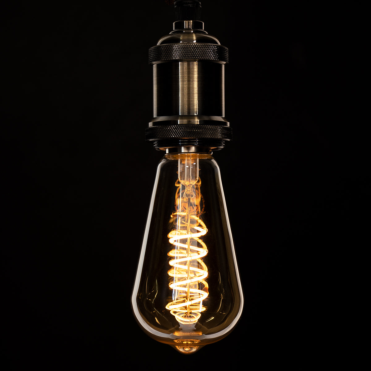 99144 Λάμπα LED Soft S Spiral Filament E27 ST64 Αχλάδι 4W 280lm 360° AC 220-240V IP20 Φ6.4 x Υ14cm Ultra Θερμό Λευκό 2200K με Μελί Γυαλί - Dimmable