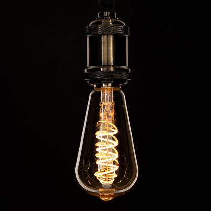 99144 Λάμπα LED Soft S Spiral Filament E27 ST64 Αχλάδι 4W 280lm 360° AC 220-240V IP20 Φ6.4 x Υ14cm Ultra Θερμό Λευκό 2200K με Μελί Γυαλί - Dimmable