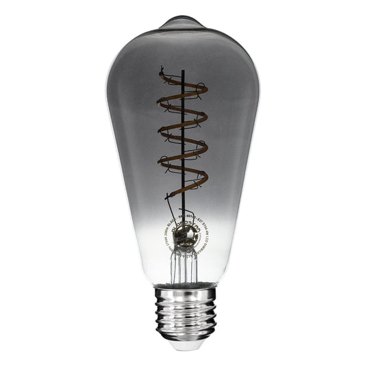 99145 Λάμπα LED Soft S Spiral Filament E27 ST64 Αχλάδι 4W 280lm 360° AC 220-240V IP20 Φ6.4 x Υ14cm Θερμό Λευκό 2700K με Φιμέ Γυαλί Dimmable