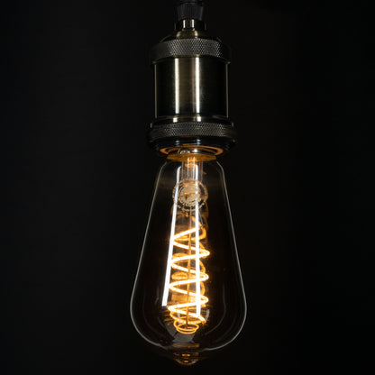 99145 Λάμπα LED Soft S Spiral Filament E27 ST64 Αχλάδι 4W 280lm 360° AC 220-240V IP20 Φ6.4 x Υ14cm Θερμό Λευκό 2700K με Φιμέ Γυαλί Dimmable