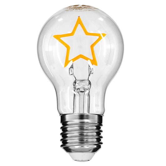 99251 Λάμπα E27 A60 Deco Soft Letter Star LED FILAMENT 3W 240 lm 320° AC 85-265V Edison Retro με Διάφανο Γυαλί Ultra Θερμό Λευκό 2200 K Dimmable