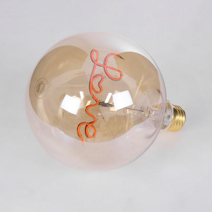 99253 Λάμπα LED Ultra Thin Soft S Spiral Letter Filament E27 G125 LOVE Γλόμπος 2.4W 204lm 360° AC 220-240V IP20 Φ12.5 x Υ18cm Κόκκινο με Μελί Γυαλί - Dimmable