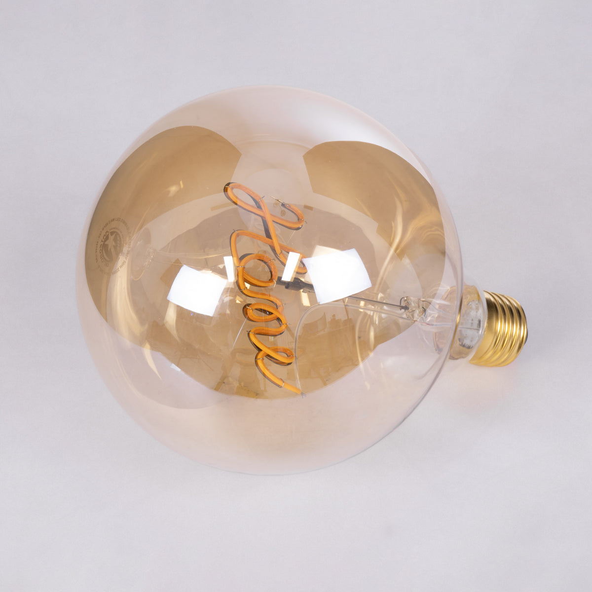 99254 Λάμπα LED Ultra Thin Soft S Spiral Letter Filament E27 G125 HOME Γλόμπος 2.4W 204lm 360° AC 220-240V IP20 Φ12.5 x Υ18cm Ultra Θερμό Λευκό 2200K με Μελί Γυαλί - Dimmable